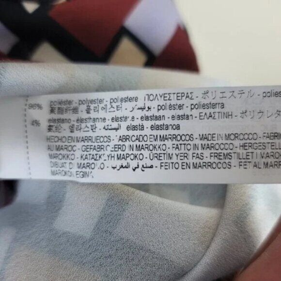 Zara Geometric Print Long Sleeve Midi Dress Modern Graphic Pattern Chic Fall - Picture 10 of 11